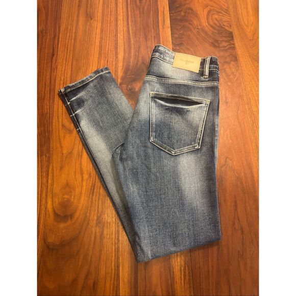 Valabasas Men’s Blue Denim Mid-Rise Button Fly Skinny Jeans Light Wash Size 32 - Picture 1 of 8